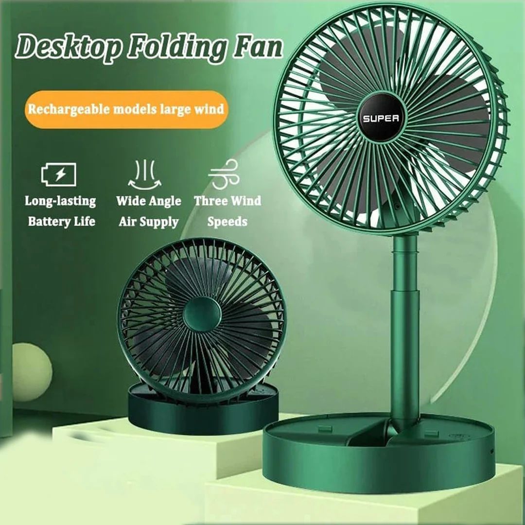 Desktop folding telescopic fan